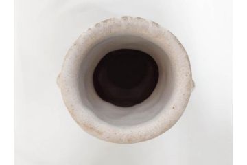 金森伸郎　志野焼　志野灰被　雪野志野　温かみを感じる独特の風合いが魅力の花生2点セット(前田昌道書付、花活、花入、花器、花瓶、ウコン布付き、裏印、共箱付)(R-081510)