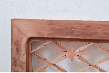 アンティーク建具　可愛らしいデザインが魅力的な組子欄間1枚(明り取り、明かり取り、らんま)(R-081529)
