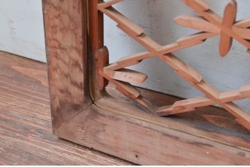 アンティーク建具　可愛らしいデザインが魅力的な組子欄間1枚(明り取り、明かり取り、らんま)(R-081529)