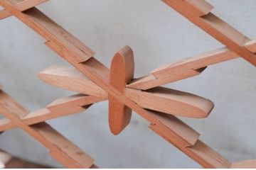 アンティーク建具　可愛らしいデザインが魅力的な組子欄間1枚(明り取り、明かり取り、らんま)(R-081529)
