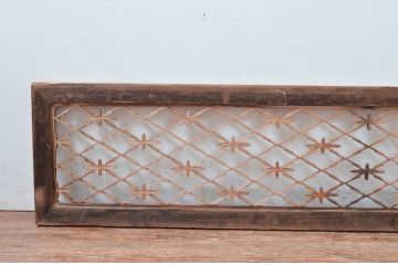 アンティーク建具　可愛らしいデザインが魅力的な組子欄間1枚(明り取り、明かり取り、らんま)(R-081529)