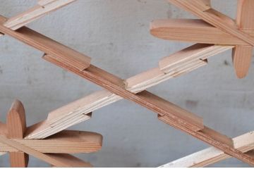 アンティーク建具　可愛らしいデザインが魅力的な組子欄間1枚(明り取り、明かり取り、らんま)(R-081529)