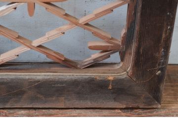 アンティーク建具　可愛らしいデザインが魅力的な組子欄間1枚(明り取り、明かり取り、らんま)(R-081529)