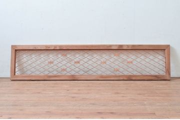 アンティーク建具　木の素朴な味わいが感じられる組子欄間1枚(明り取り、明かり取り、らんま)(R-081530)