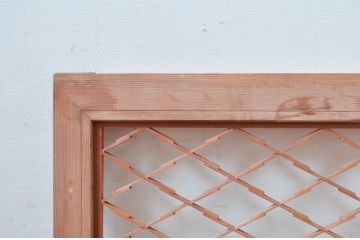 アンティーク建具　木の素朴な味わいが感じられる組子欄間1枚(明り取り、明かり取り、らんま)(R-081530)