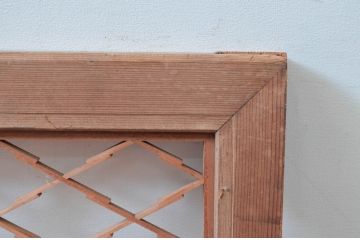 アンティーク建具　木の素朴な味わいが感じられる組子欄間1枚(明り取り、明かり取り、らんま)(R-081530)