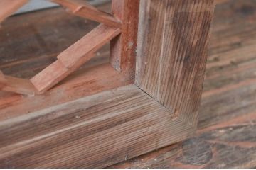 アンティーク建具　木の素朴な味わいが感じられる組子欄間1枚(明り取り、明かり取り、らんま)(R-081530)