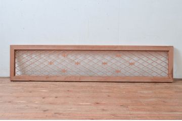 アンティーク建具　木の素朴な味わいが感じられる組子欄間1枚(明り取り、明かり取り、らんま)(R-081530)