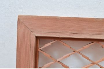 アンティーク建具　木の素朴な味わいが感じられる組子欄間1枚(明り取り、明かり取り、らんま)(R-081530)
