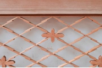 アンティーク建具　木の素朴な味わいが感じられる組子欄間1枚(明り取り、明かり取り、らんま)(R-081530)