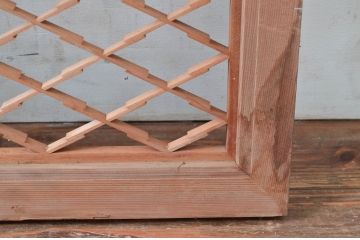アンティーク建具　木の素朴な味わいが感じられる組子欄間1枚(明り取り、明かり取り、らんま)(R-081530)