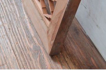 アンティーク建具　木の素朴な味わいが感じられる組子欄間1枚(明り取り、明かり取り、らんま)(R-081530)