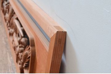 アンティーク建具　上手物!!　迫力のある龍と雷に波の図柄が魅力的な両面彫刻欄間1枚(明かり取り、明り取り)(製作費推定140万円)(R-081531)