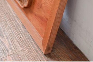 アンティーク建具　上手物!!　迫力のある虎と竹に波の図柄が魅力的な両面彫刻欄間1枚(明かり取り、明り取り)(製作費推定140万円)(R-081532)