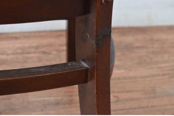 アメリカビンテージ　W.H.GUNLOCKE CHAIR CO.(W.H.ガンロックチェア社)　アンティーク調　無骨でどっしりとした佇まいのチェア(板座チェア、ダイニングチェア、椅子、イス、ヴィンテージ)(R-081541)