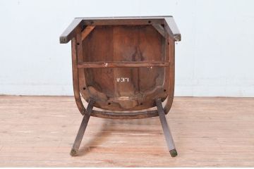 アメリカビンテージ　W.H.GUNLOCKE CHAIR CO.(W.H.ガンロックチェア社)　アンティーク調　無骨でどっしりとした佇まいのチェア(板座チェア、ダイニングチェア、椅子、イス、ヴィンテージ)(R-081541)