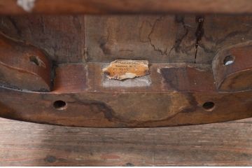 アメリカビンテージ　W.H.GUNLOCKE CHAIR CO.(W.H.ガンロックチェア社)　アンティーク調　無骨でどっしりとした佇まいのチェア(板座チェア、ダイニングチェア、椅子、イス、ヴィンテージ)(R-081541)