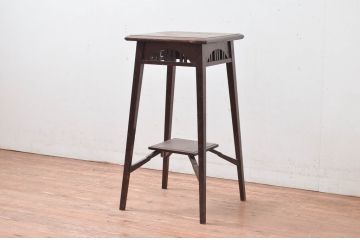 和製アンティーク　アールデコ　クラシカルなデザインが魅力的な花台(サイドテーブル、電話台、飾り台、ディスプレイ台、陳列棚)(R-081542)
