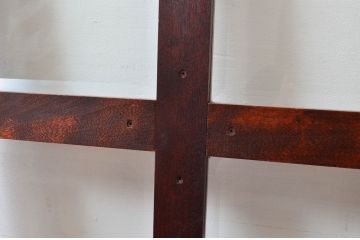 中古　北海道民芸家具　落ち着きのある上品さを醸し出すブックケースの扉1対2枚セット(ガラス扉、ドア、建具)(R-081547)
