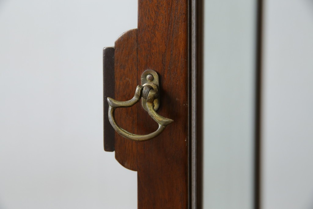 イギリスアンティーク　マホガニー材　繊細なフォルムが魅力的なスタンドミラー　(R-081552)