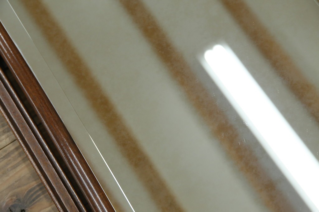 イギリスアンティーク　マホガニー材　繊細なフォルムが魅力的なスタンドミラー　(R-081552)