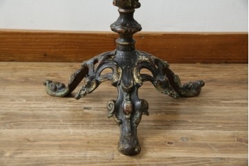 フランスアンティーク　ミラー天板　鋳物アイアンフレーム　チルトアップ　上品な曲線のデザインが目を引くコーヒーテーブル　(R-081554)