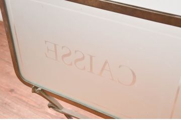 フランスアンティーク　両面表示　CAISSE(レジ、精算窓口)　置いてあるだけでおしゃれな雰囲気が高まるスタンドサイン(看板、レジ案内、店舗什器)(R-081556)