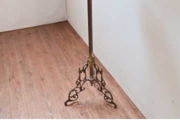 フランスアンティーク　真鍮(しんちゅう)とアイアンフレームがおしゃれなスタンド式三面鏡(鏡、姿見、店舗什器)(R-081560)