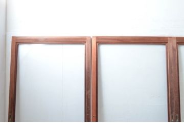 アンティーク建具　どこか懐かしい雰囲気漂う大判ガラス戸4枚セット(引き戸)(R-081572)