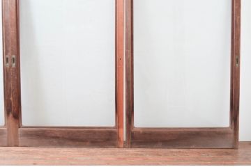 アンティーク建具　どこか懐かしい雰囲気漂う大判ガラス戸4枚セット(引き戸)(R-081572)