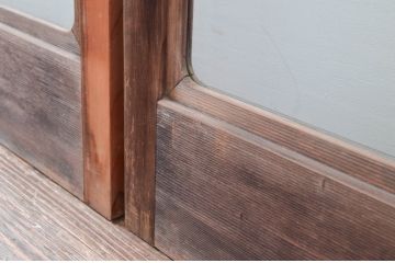 アンティーク建具　どこか懐かしい雰囲気漂う大判ガラス戸4枚セット(引き戸)(R-081572)