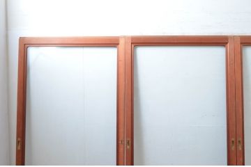 アンティーク建具　どこか懐かしい雰囲気漂う大判ガラス戸4枚セット(引き戸)(R-081572)