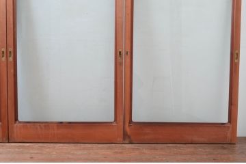 アンティーク建具　どこか懐かしい雰囲気漂う大判ガラス戸4枚セット(引き戸)(R-081572)