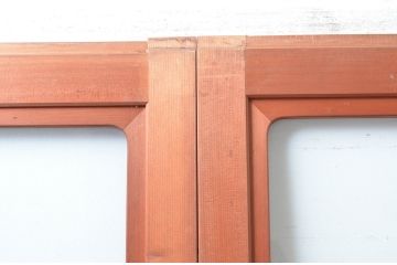アンティーク建具　どこか懐かしい雰囲気漂う大判ガラス戸4枚セット(引き戸)(R-081572)