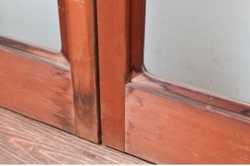 アンティーク建具　どこか懐かしい雰囲気漂う大判ガラス戸4枚セット(引き戸)(R-081572)