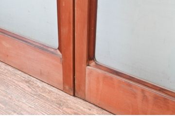 アンティーク建具　どこか懐かしい雰囲気漂う大判ガラス戸4枚セット(引き戸)(R-081572)