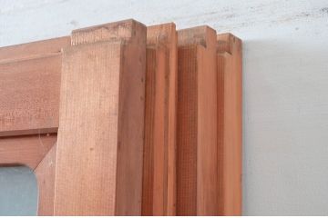 アンティーク建具　どこか懐かしい雰囲気漂う大判ガラス戸4枚セット(引き戸)(R-081572)
