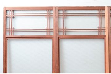 アンティーク建具　落ち着いた和の空間を演出する幅狭ガラス戸4枚セット(引き戸)(R-081573)