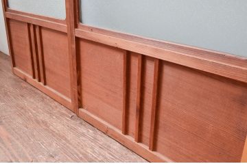 アンティーク建具　落ち着いた和の空間を演出する幅狭ガラス戸4枚セット(引き戸)(R-081573)