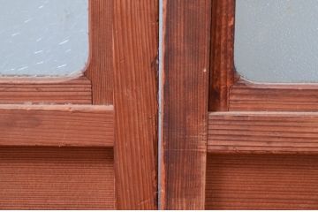 アンティーク建具　落ち着いた和の空間を演出する幅狭ガラス戸4枚セット(引き戸)(R-081573)
