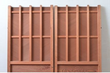 アンティーク建具　凝ったデザインが目を惹かれる!数奇屋の門扉1対2枚セット(板戸、ドア)(R-081575)