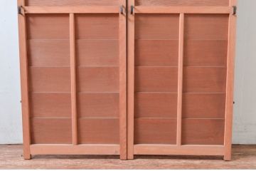 アンティーク建具　凝ったデザインが目を惹かれる!数奇屋の門扉1対2枚セット(板戸、ドア)(R-081575)