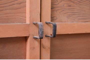 アンティーク建具　凝ったデザインが目を惹かれる!数奇屋の門扉1対2枚セット(板戸、ドア)(R-081575)