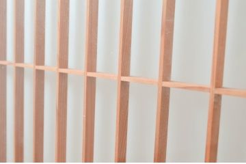 アンティーク建具　和モダンなデザインが魅力的な両面ガラスの窓2枚セット(引き戸)(R-081576)