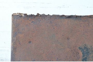 アンティーク建具　重厚な雰囲気漂う鉄板張りの蔵戸1枚(鉄扉、玄関戸、引き戸)(R-081577)