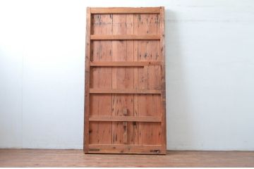 アンティーク建具　重厚な雰囲気漂う鉄板張りの蔵戸1枚(鉄扉、玄関戸、引き戸)(R-081577)