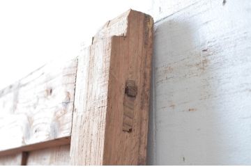 アンティーク建具　簡素な杉材の蔵戸1枚(玄関戸、引き戸)(R-081578)