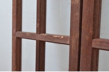 アンティーク建具　レトロな雰囲気漂う両開き扉1対2枚セット (ガラス扉、ドア)(R-081579)