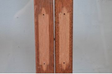 アンティーク建具　レトロな雰囲気漂う両開き扉1対2枚セット (ガラス扉、ドア)(R-081579)