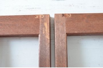 アンティーク建具　レトロな雰囲気漂う両開き扉1対2枚セット (ガラス扉、ドア)(R-081580)
